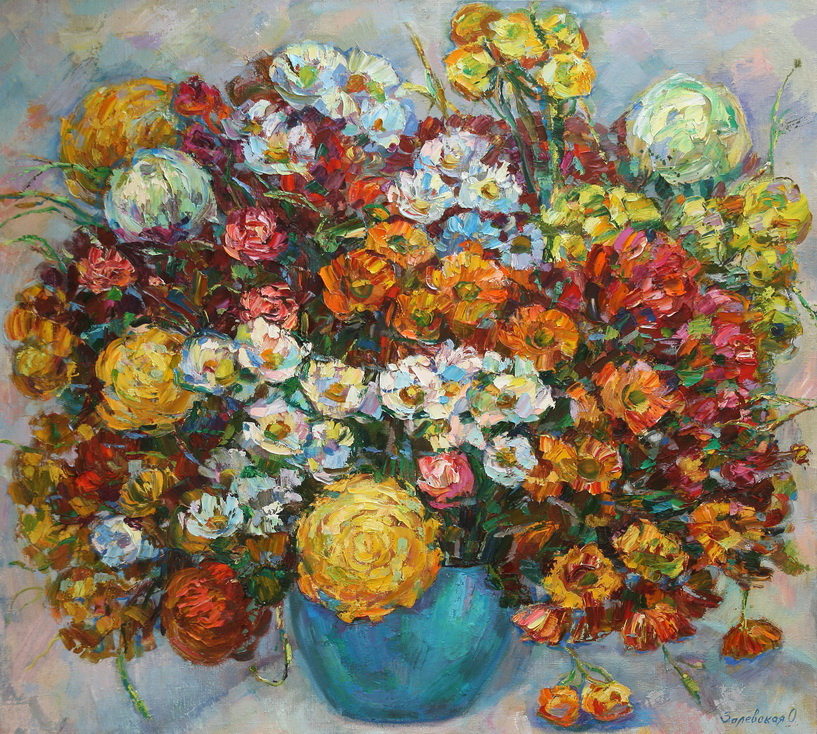 Oksana Viktorovna Zalevskaya. Bouquet of chrysanthemums