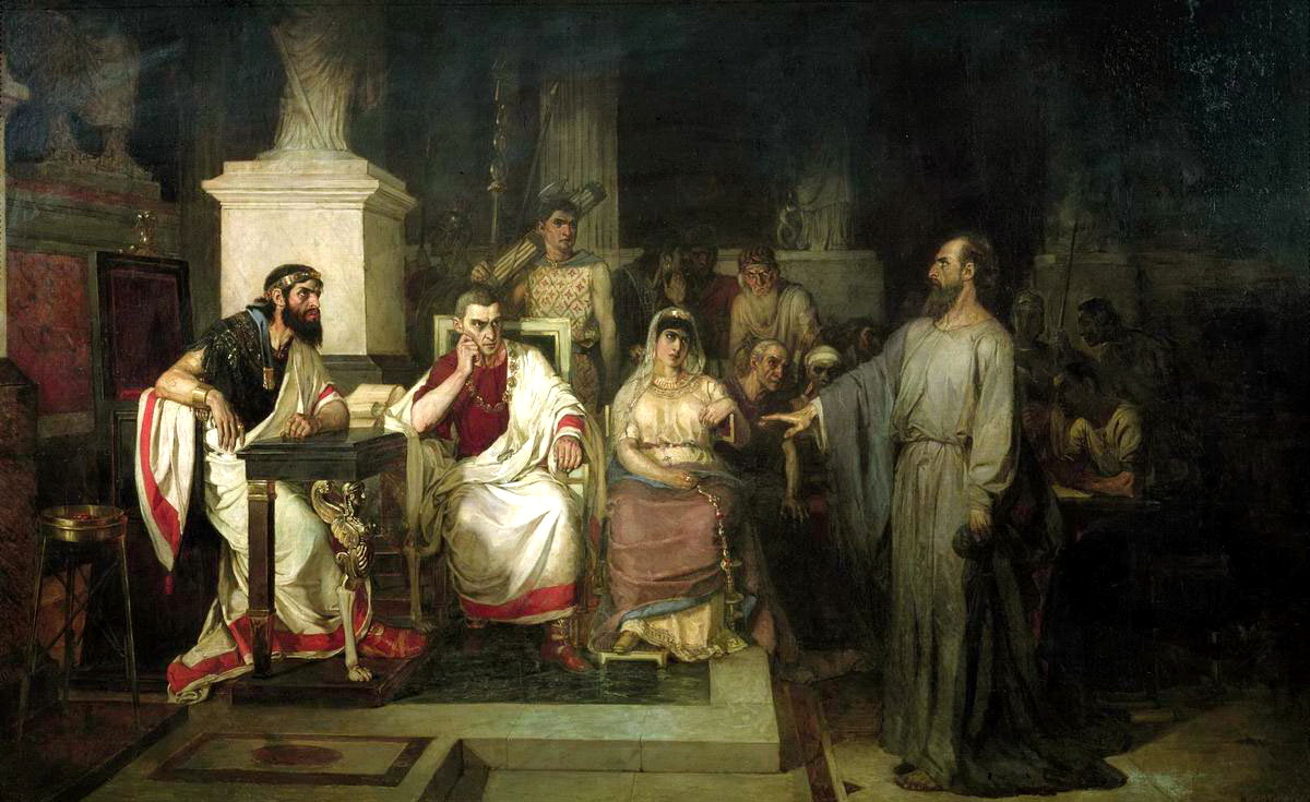 Vasily Surikov. The Apostle Paul explains the tenets of the faith in the presence of king Agrippa, his sister Berenice, and the proconsul Festa