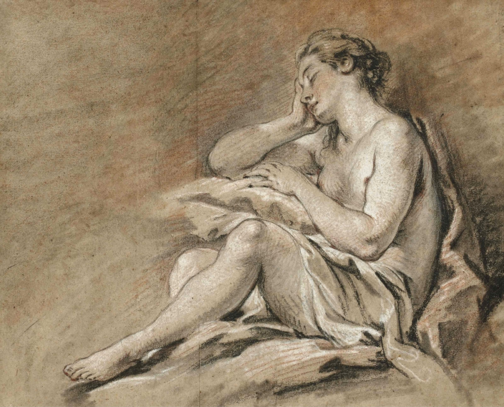 Francois Boucher. Sleeping young woman