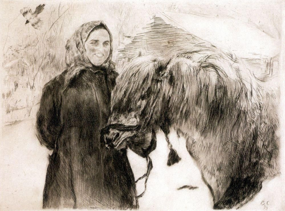 Valentin Aleksandrovich Serov. Woman with a horse