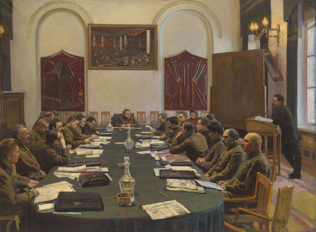 Isaac Brodsky. The meeting of the Revolutionary Military Council of the USSR, chaired by K.E. Voroshilov