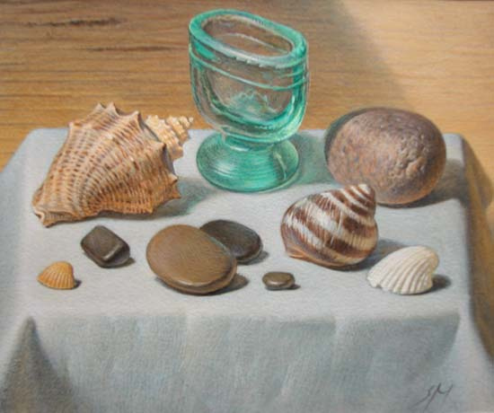 Sergey Alekseevich Makarov. Still life with seashells and pebbles