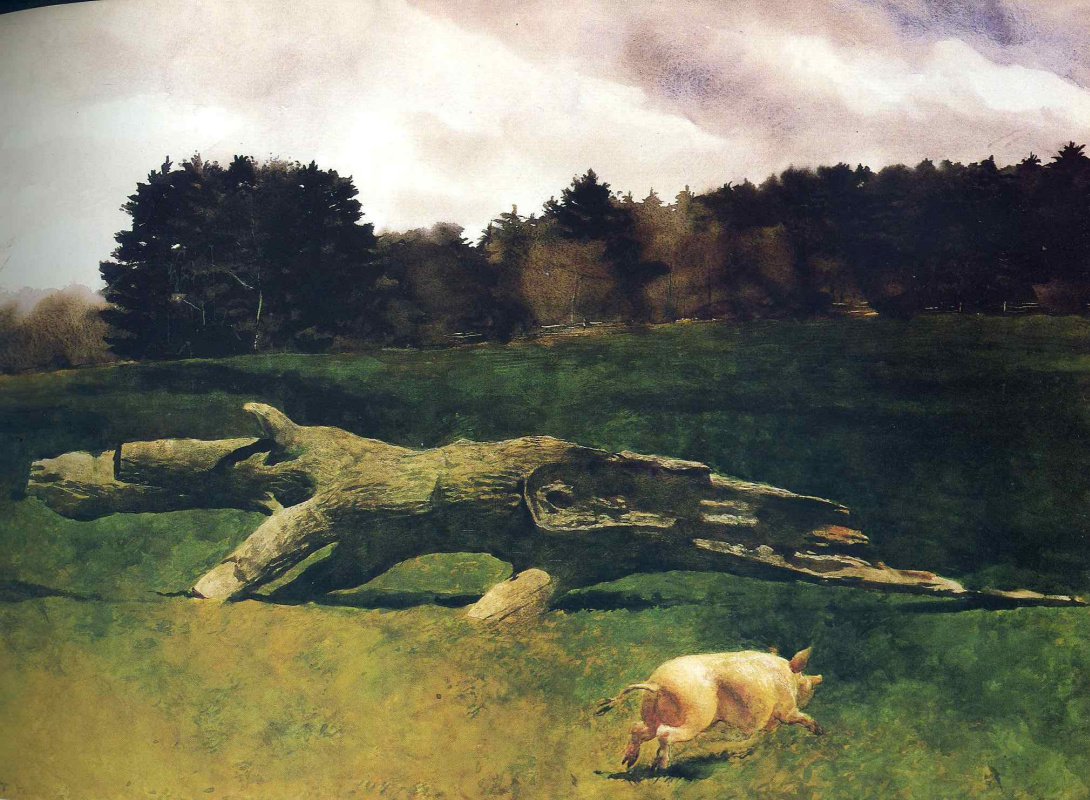 Jamie Wyeth. Running pig
