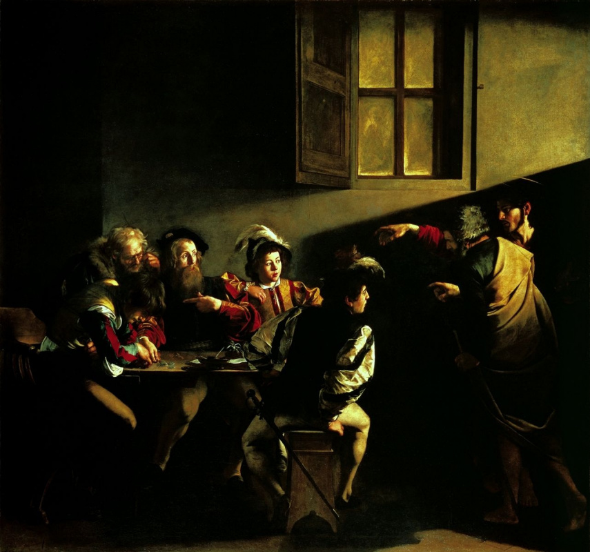 Michelangelo Merisi de Caravaggio. Chiamata di apostolo Matteo