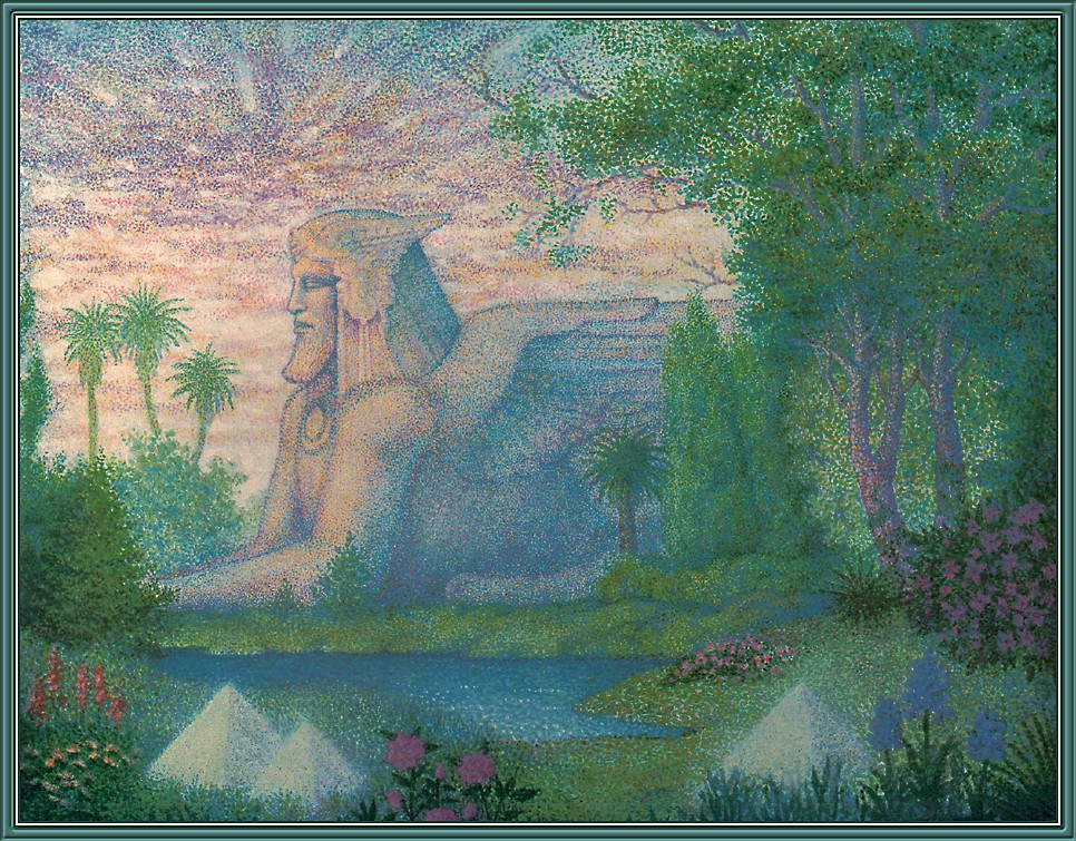 Gilbert Williams. Garden with Sphinx