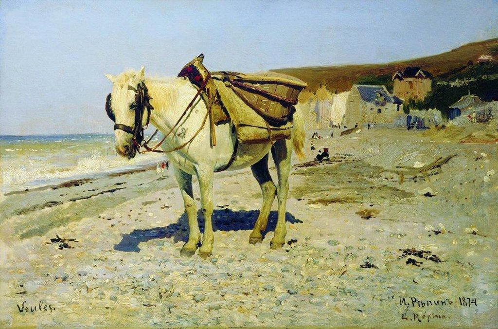 Ilya Efimovich Repin. Horse for the stones collecting in the Vela