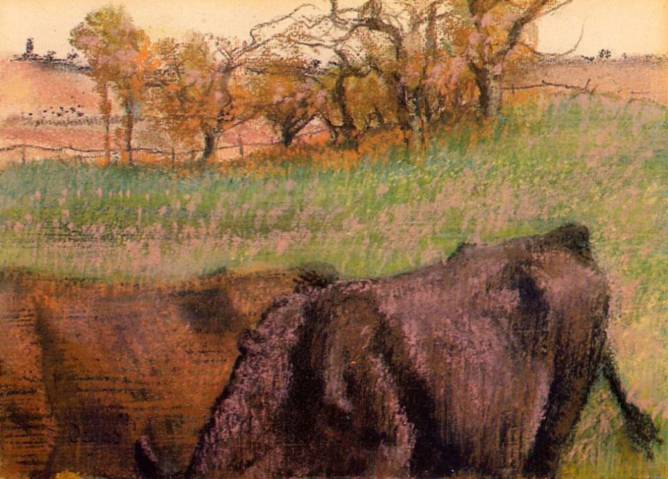 Edgar Degas. Landscape, cows