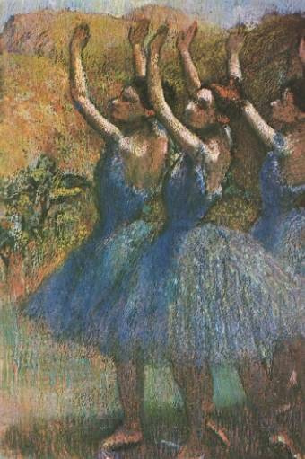 Edgar Degas. Three dancers in purple