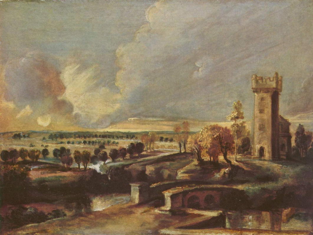 Peter Paul Rubens. Landscape with tower of castle Walls