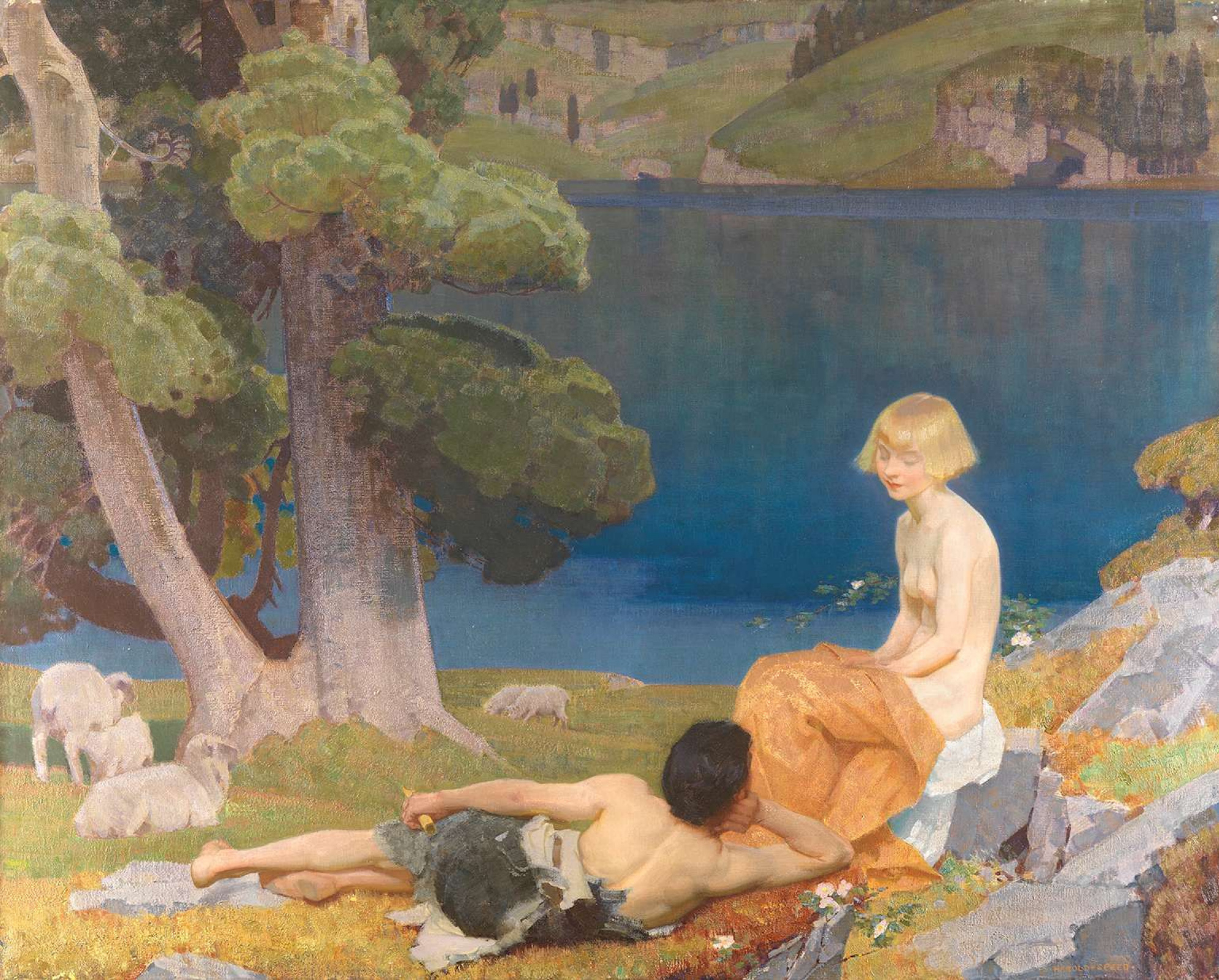 Daphnis and Chloe 1924 188 158 cm by Harold Speed History