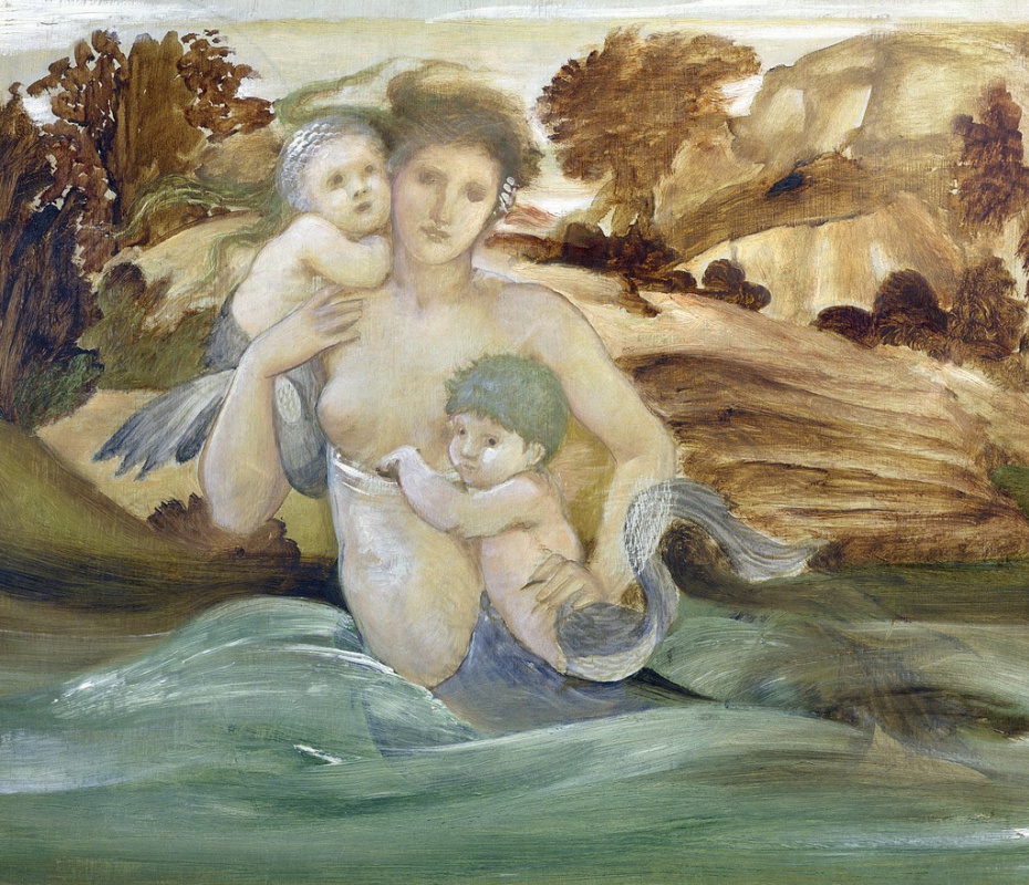 Edward Coley Burne-Jones. Mermaid with children