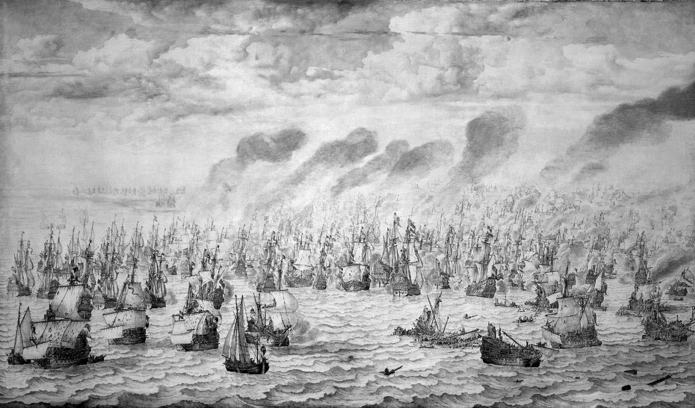 Willem van de Welde the Younger. Naval battle