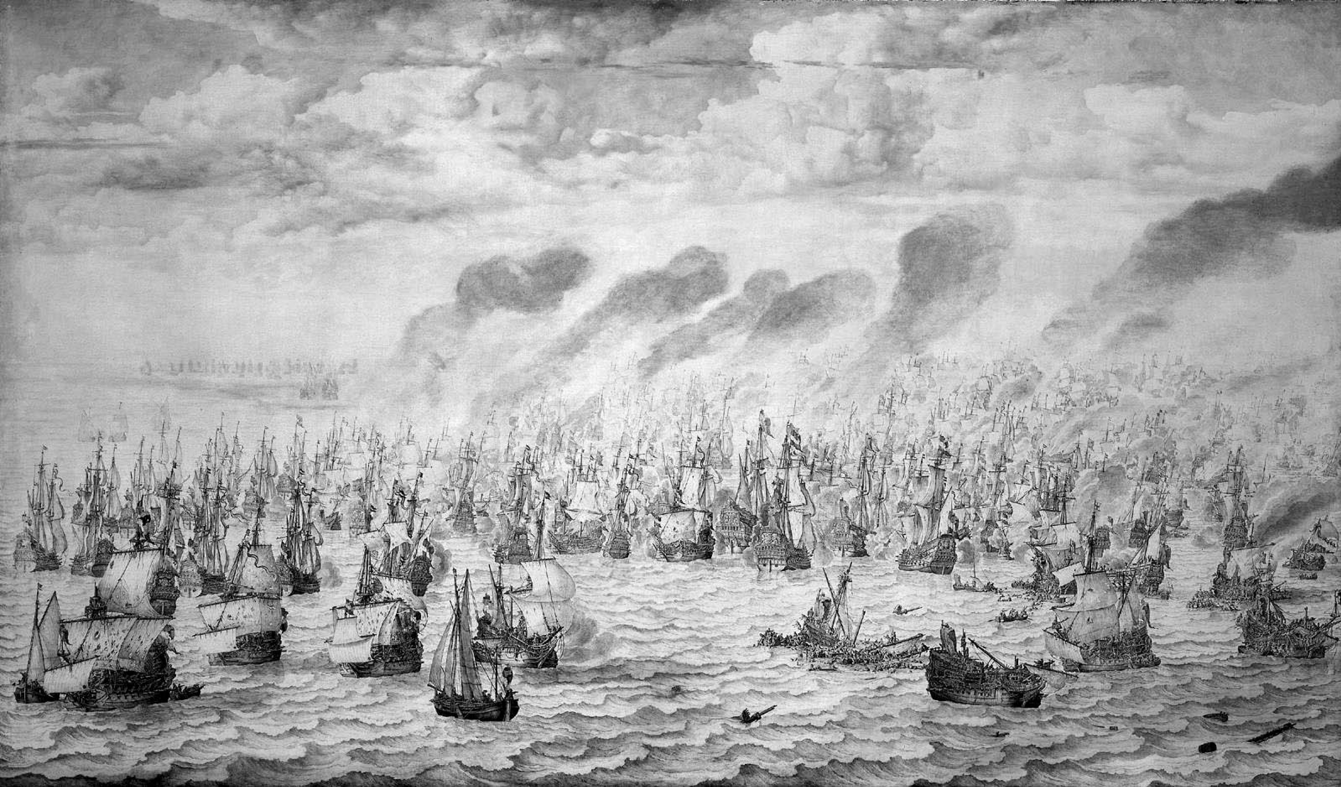 Naval battle by Willem van de Welde the Younger History Analysis