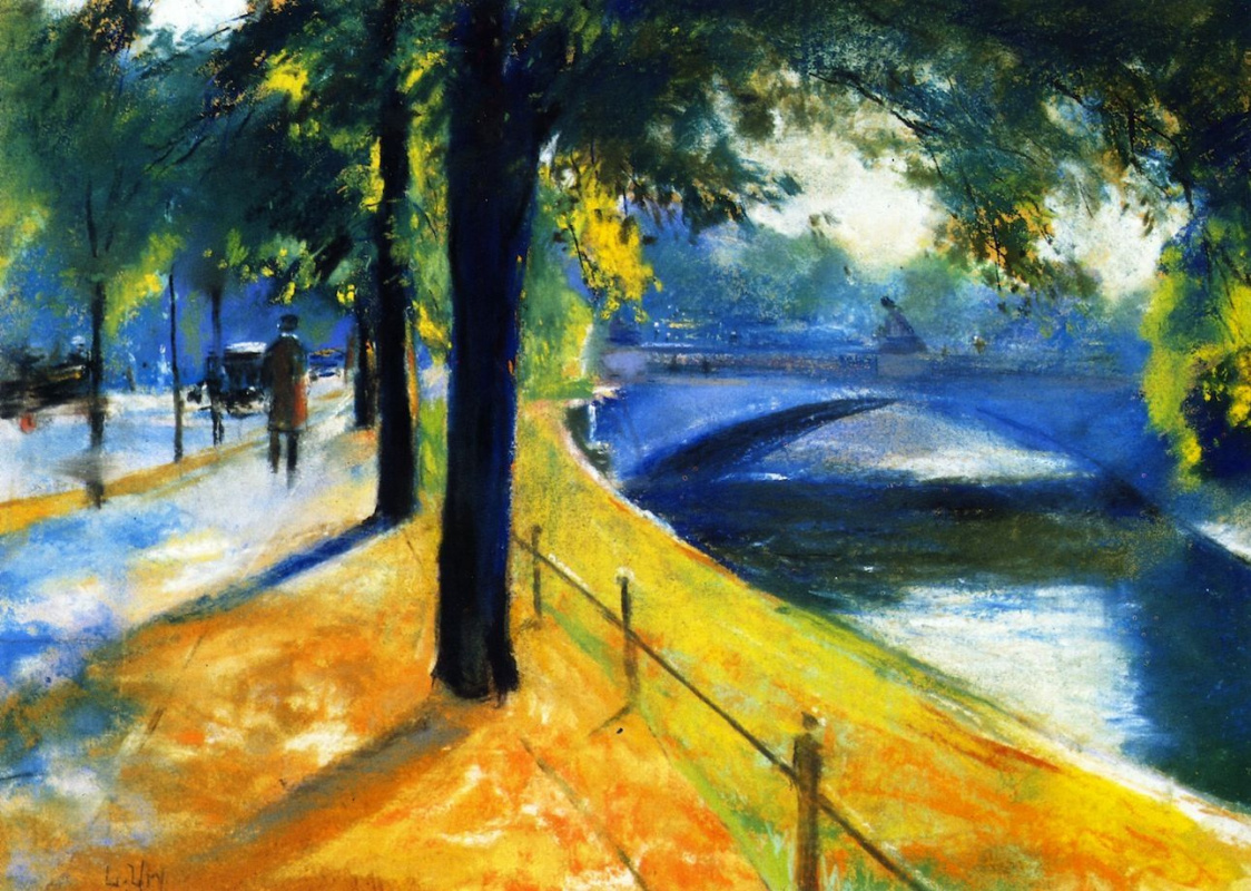 Lesser Ury. The bridge over Underskin channel