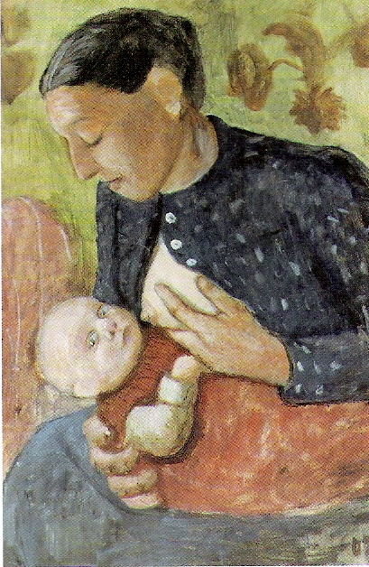 Paula Moderzon-Becker. Nursing mother Paula Moderson-Becker. 1902