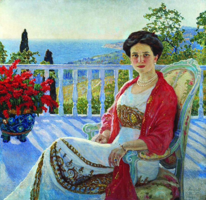 Nikolay Petrovich Bogdanov-Belsky. The lady on the balcony. Koreiz
