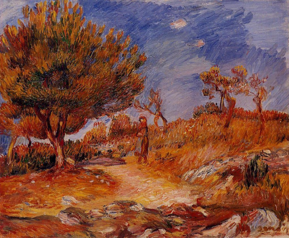 Pierre Auguste Renoir. Woman under a tree