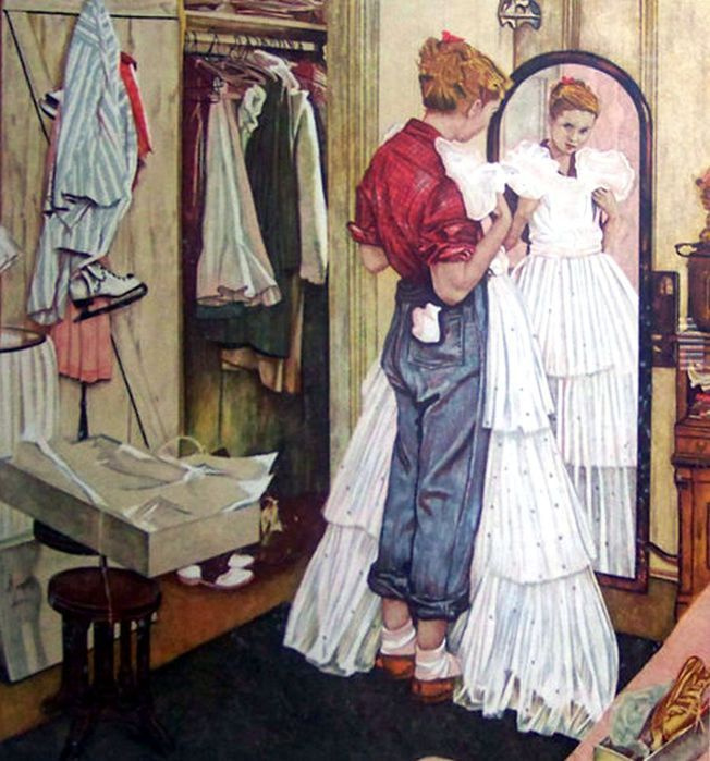 Norman Rockwell. In front of the mirror