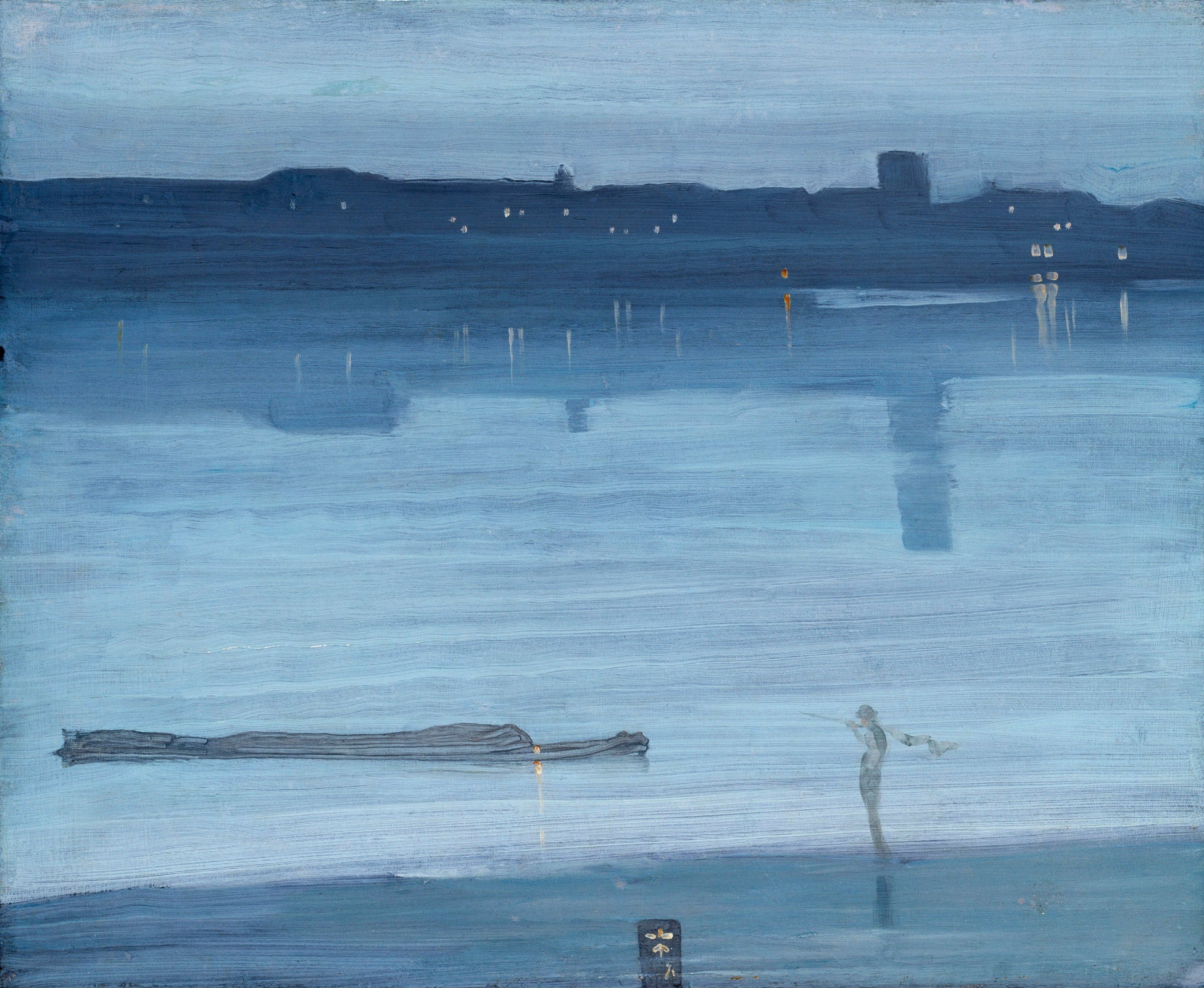 James Abbot McNeill Whistler. Nocturne in blue and silver. Chelsea