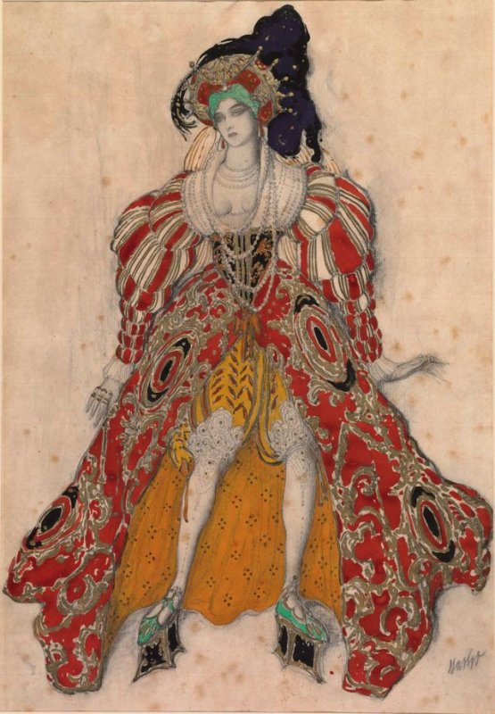 Lev (Leon) Bakst. Costume design for Potiphar's wife in the ballet, The Legend of Joseph
