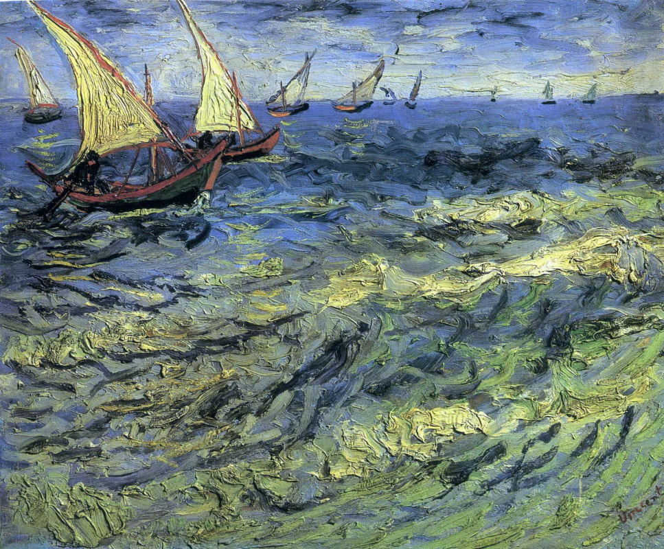 Vincent van Gogh. Seascape at Saintes-Maries (Fishing Boats at Sea)