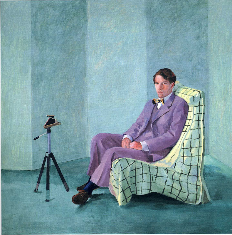 David Hockney. Peter Schlesinger with Polaroid camera
