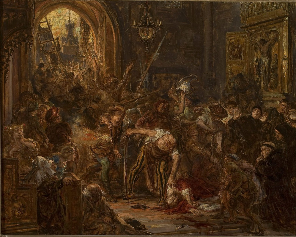 Jan Matejko. The death of Teshinsky in the Franciscan church