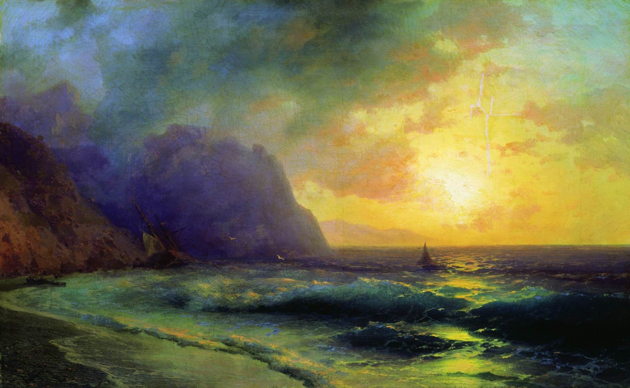 Ivan Aivazovsky. Sunset on the sea