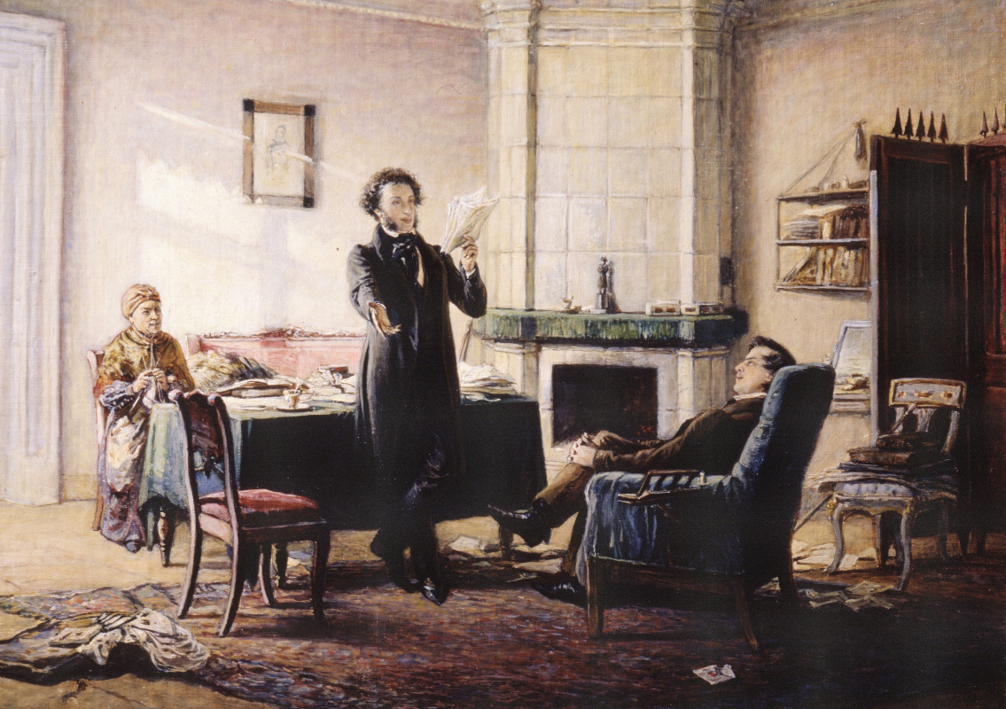 Nikolai Nikolaevich Ge. Pushchin at Pushkin's in Mikhailovsky