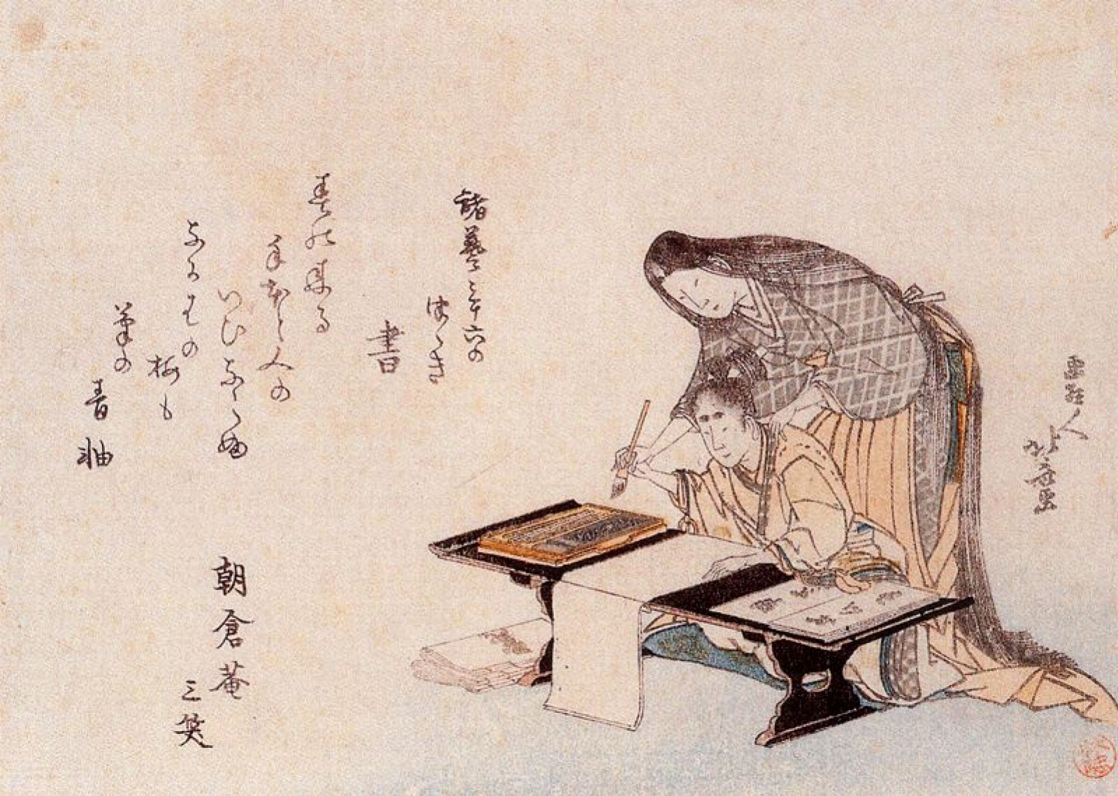 Japanese calligraphy　日本画風 Schrift in Japan, 1779, 27×19 cm by Katsushika Hokusai: History
