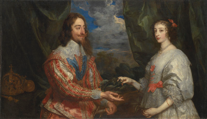 Anthony van Dyck. Charles I and Henrietta Maria, holding a Laurel wreath