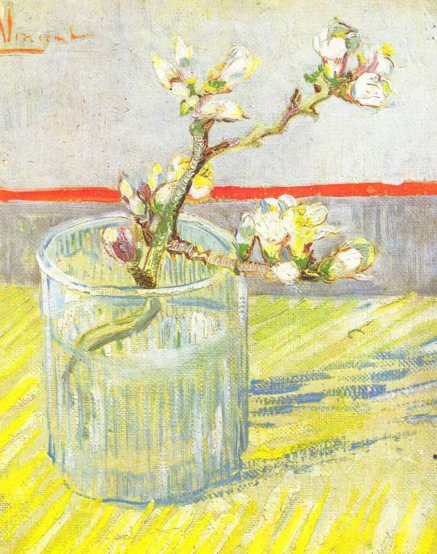 Vincent van Gogh. Blossoming Almond Branch in a Glass