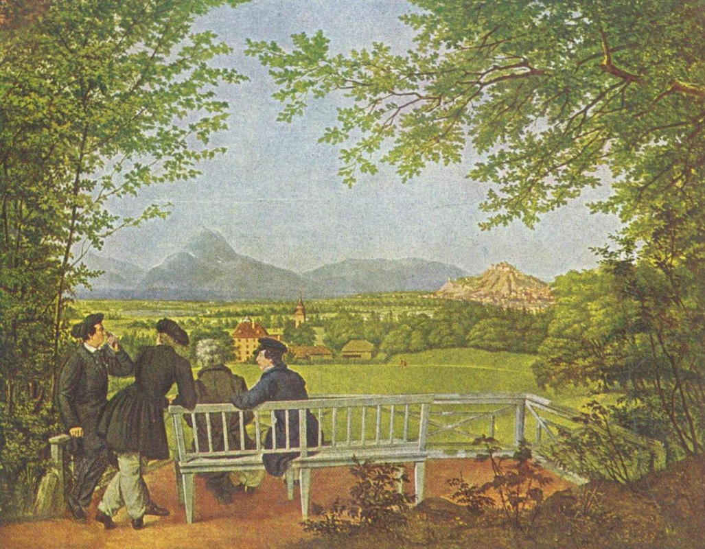 Julius Schnorr von Karolsfeld. View of Salzburg