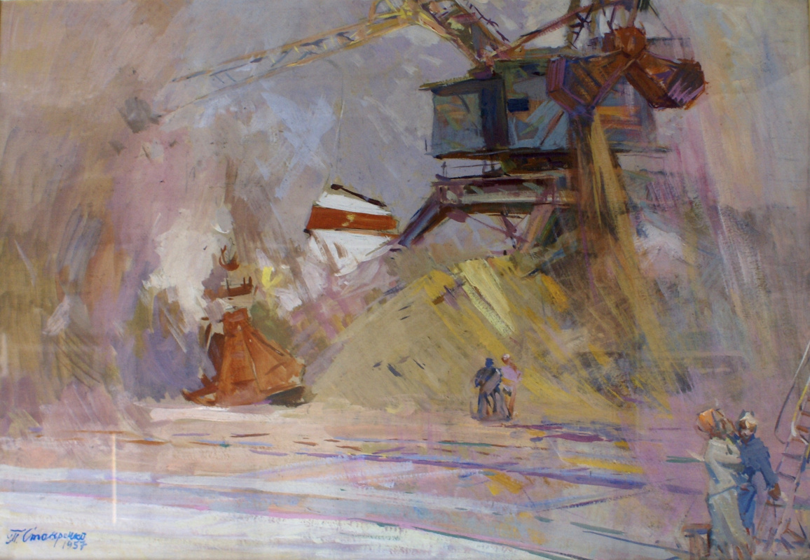 Petr Kuzmich Stolyarenko. In the port