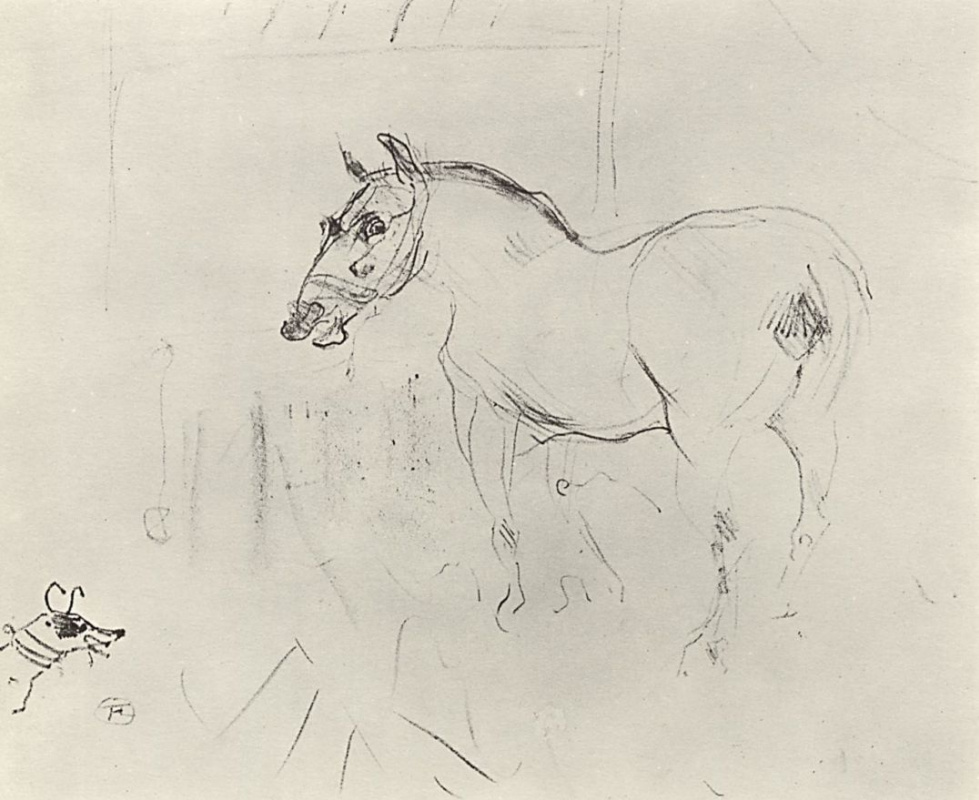 Henri de Toulouse-Lautrec. Little pony and the dog