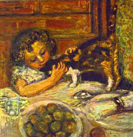 Pierre Bonnard. Girl with a cat