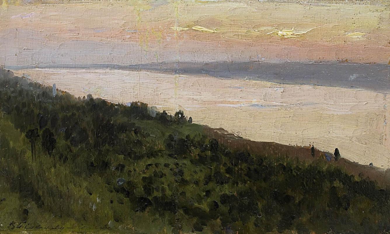 Isaac Levitan. Evening. Golden Plyos. Sketch for the eponymous painting