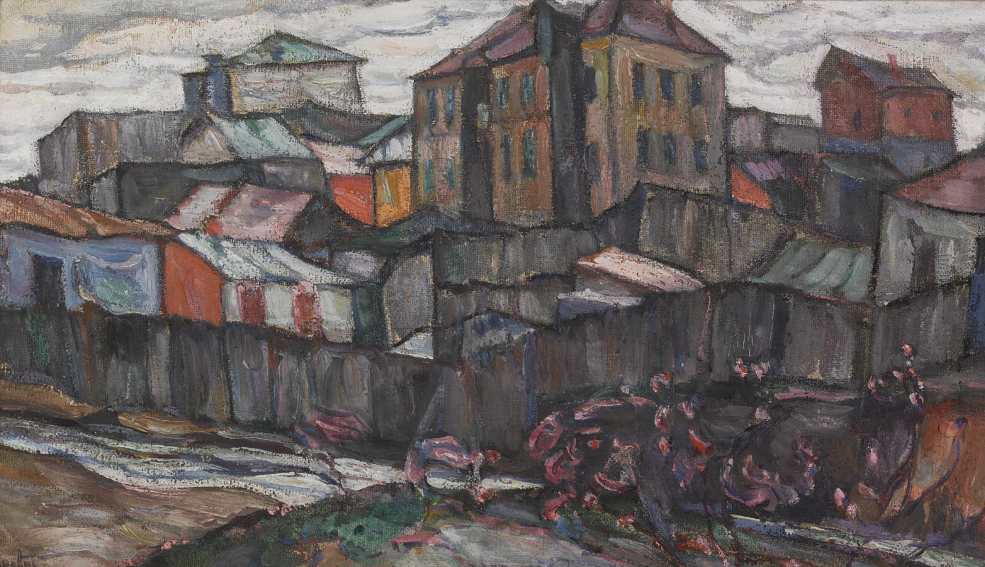 Abram Anshelevich Manevich. Stormy sky over the city