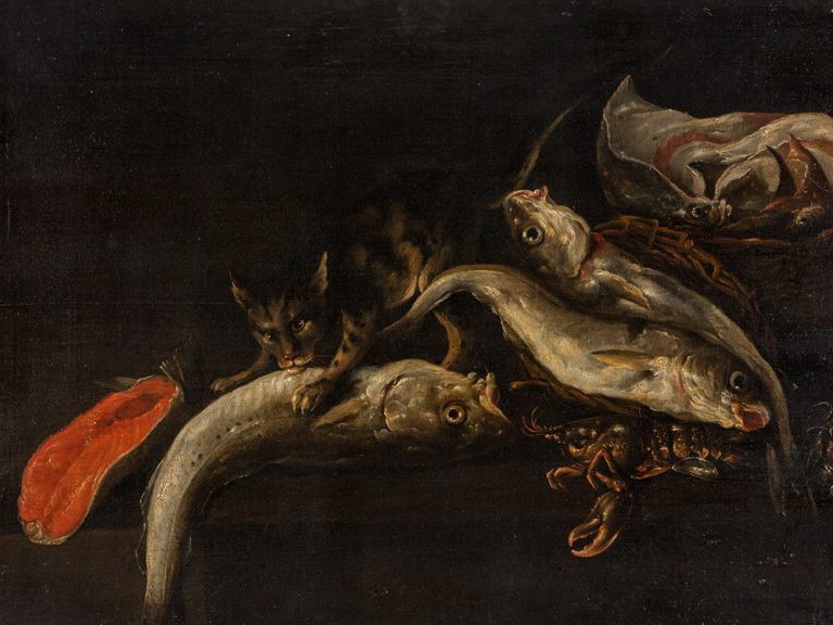 Isaac van Duinen. Stillleben mit Fischen