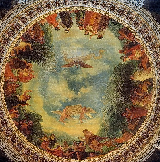 Eugene Delacroix. Aurora, ceiling fresco of the library of the Palais du Luxembourg, France