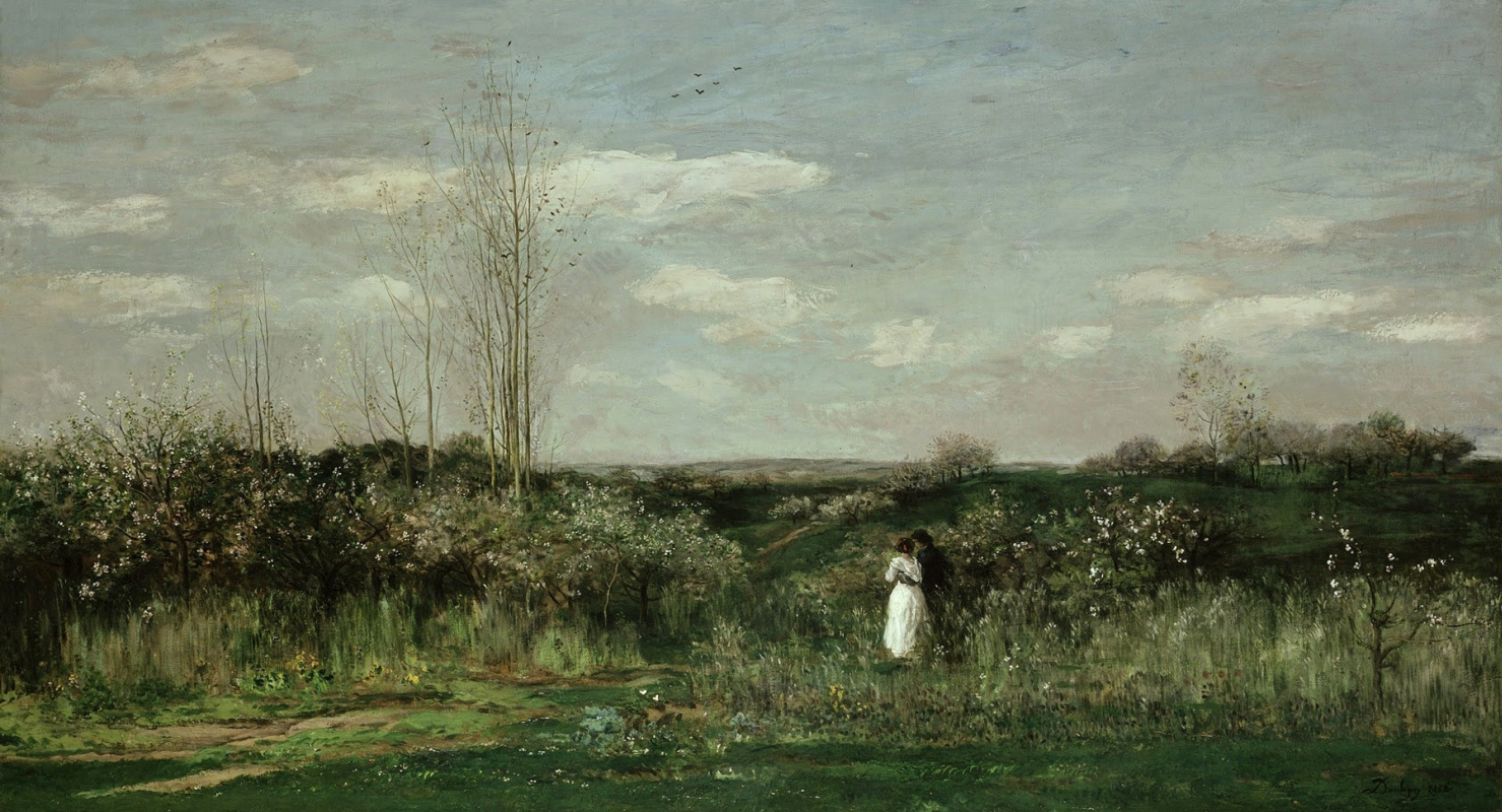 Charles-Francois Daubigny. Spring landscape