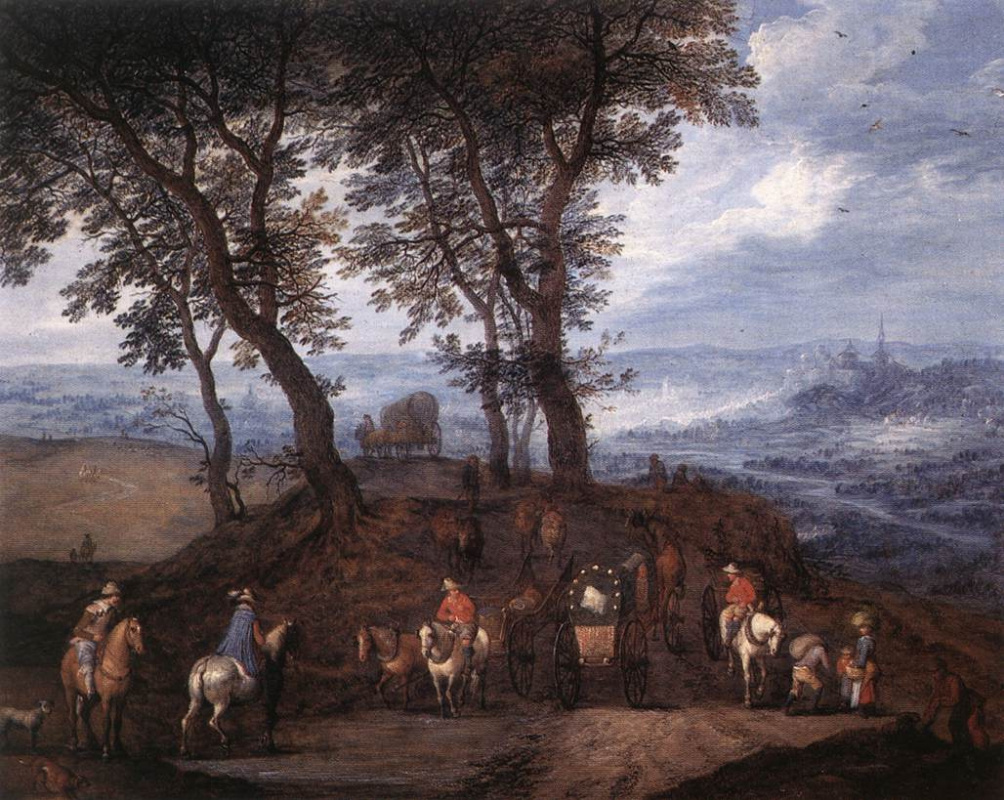 Jan Bruegel The Elder. Travellers in transit