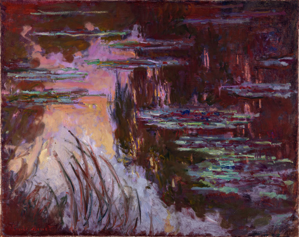 Claude Monet. Water lilies, the sun's effect