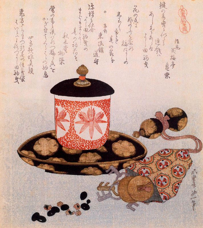 Katsushika Hokusai. A Pot of Tea and Keys