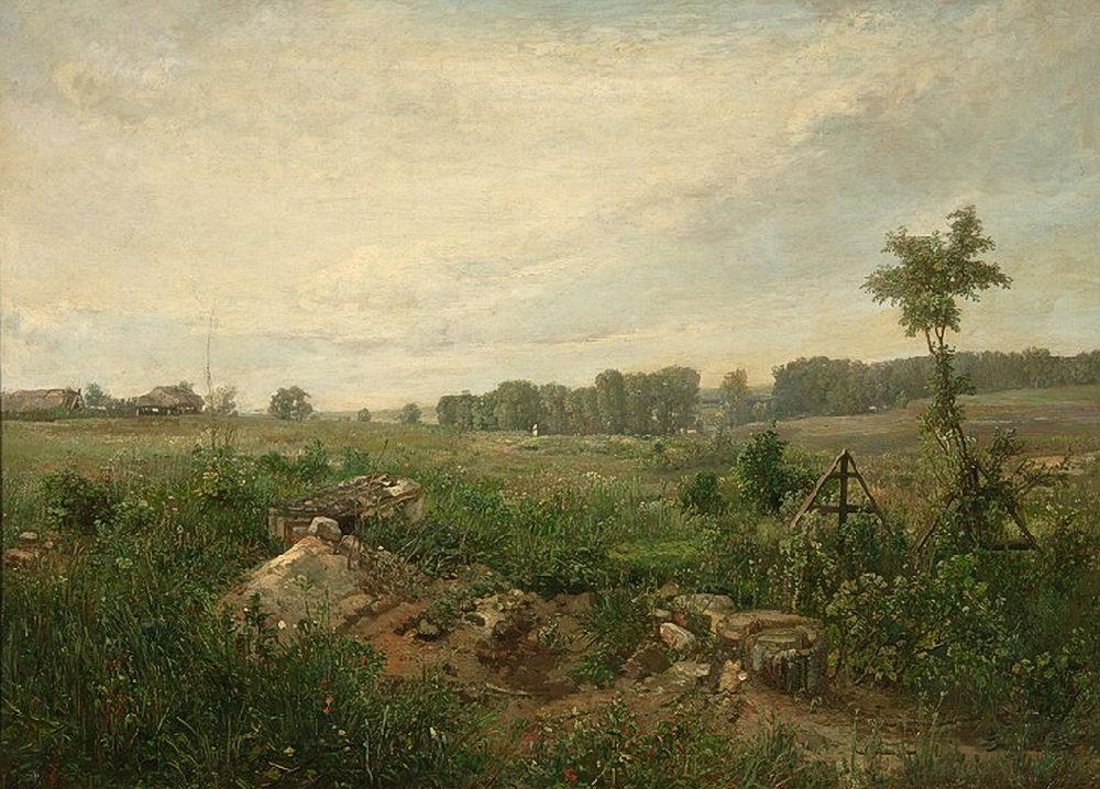 Fedor Ivanovich Yasnovsky. The cemetery in Mazilov near Moscow. The second half of the XIX century, the State Tretyakov Gallery, Moscow