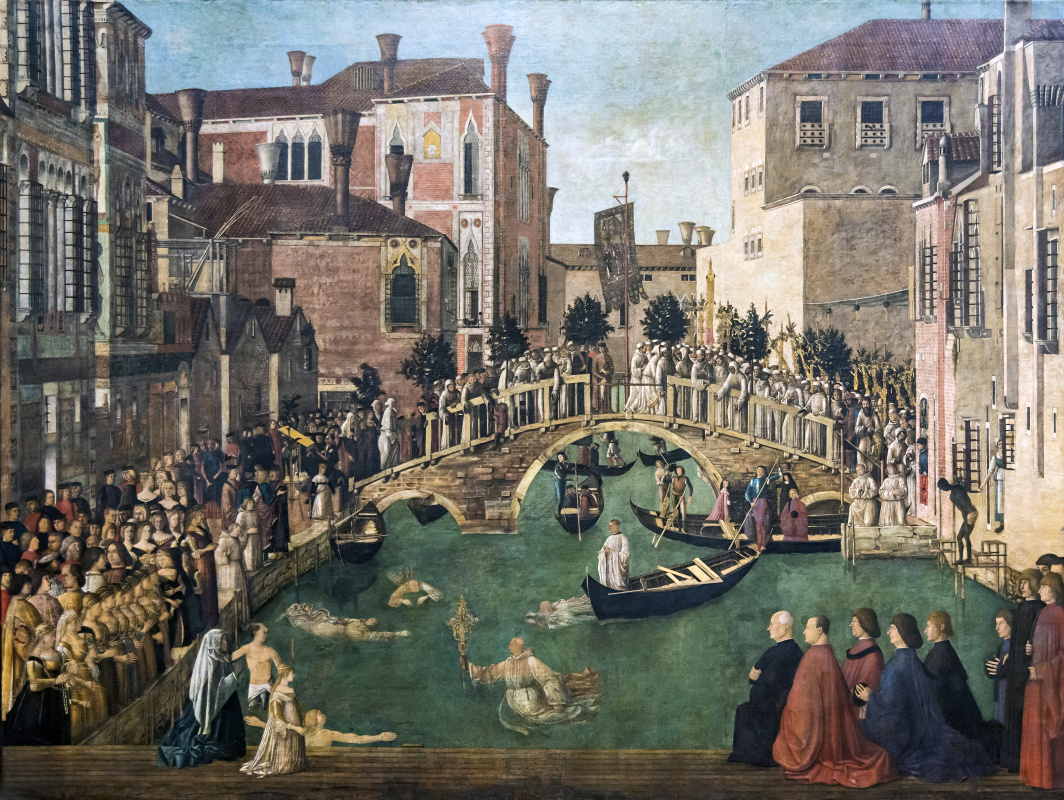 Gentile Bellini. Relic of the Holy Cross on the bridge of San Lorenzo in Venice