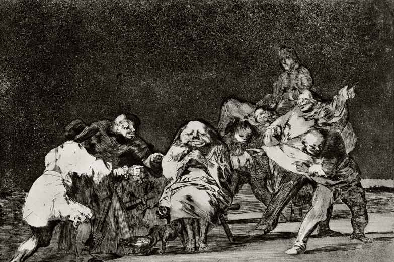 Francisco Goya. A series of "Disparates", page 17: the Simplicity