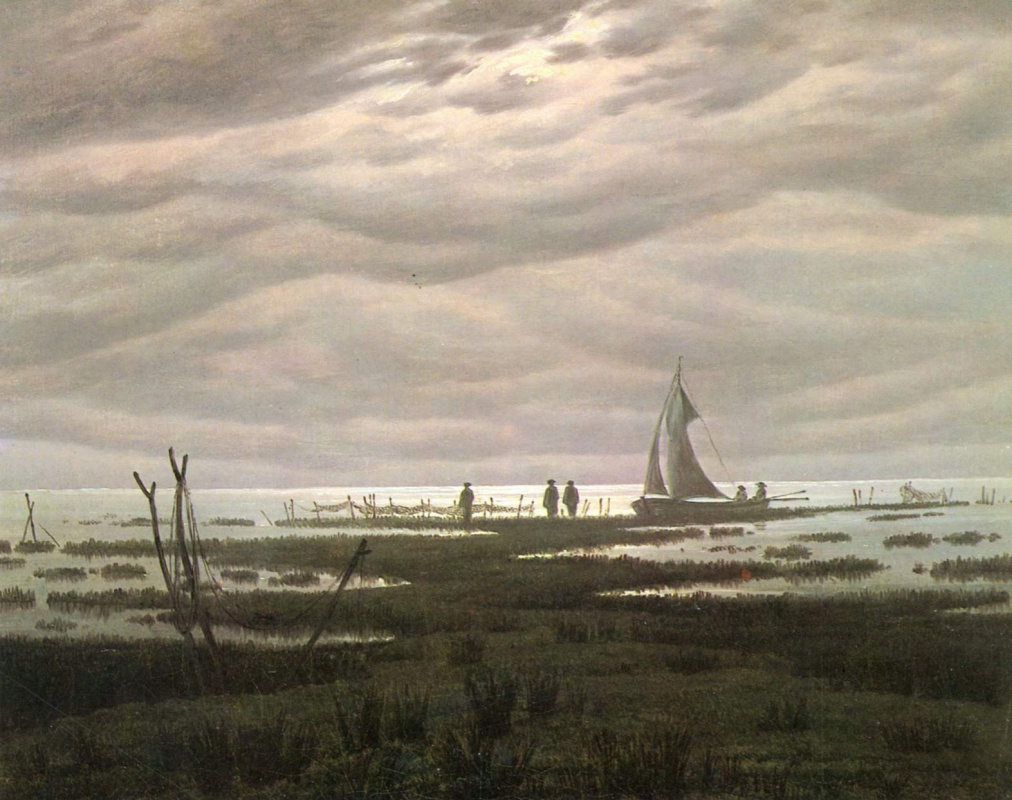 Caspar David Friedrich. Plain landscape. Evening on the Ostsee.