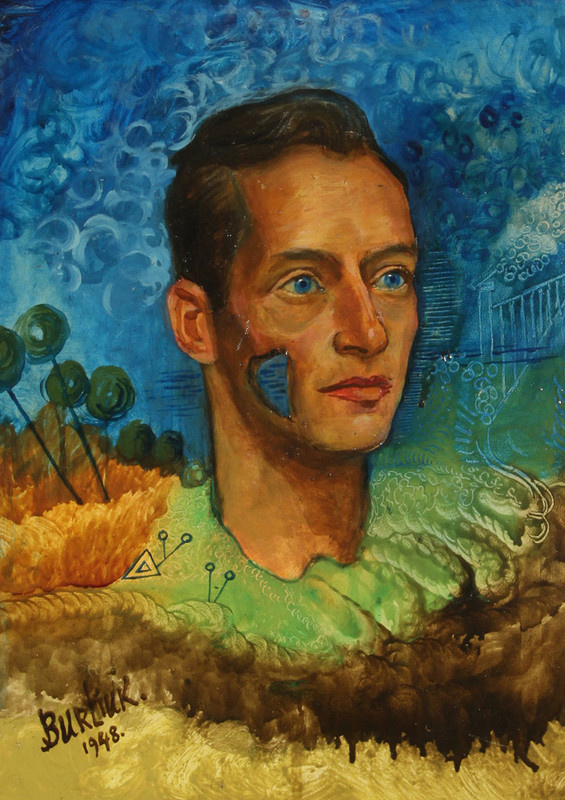 David Davidovich Burliuk. Portrait of a man, possibly Pavel Chelishchev