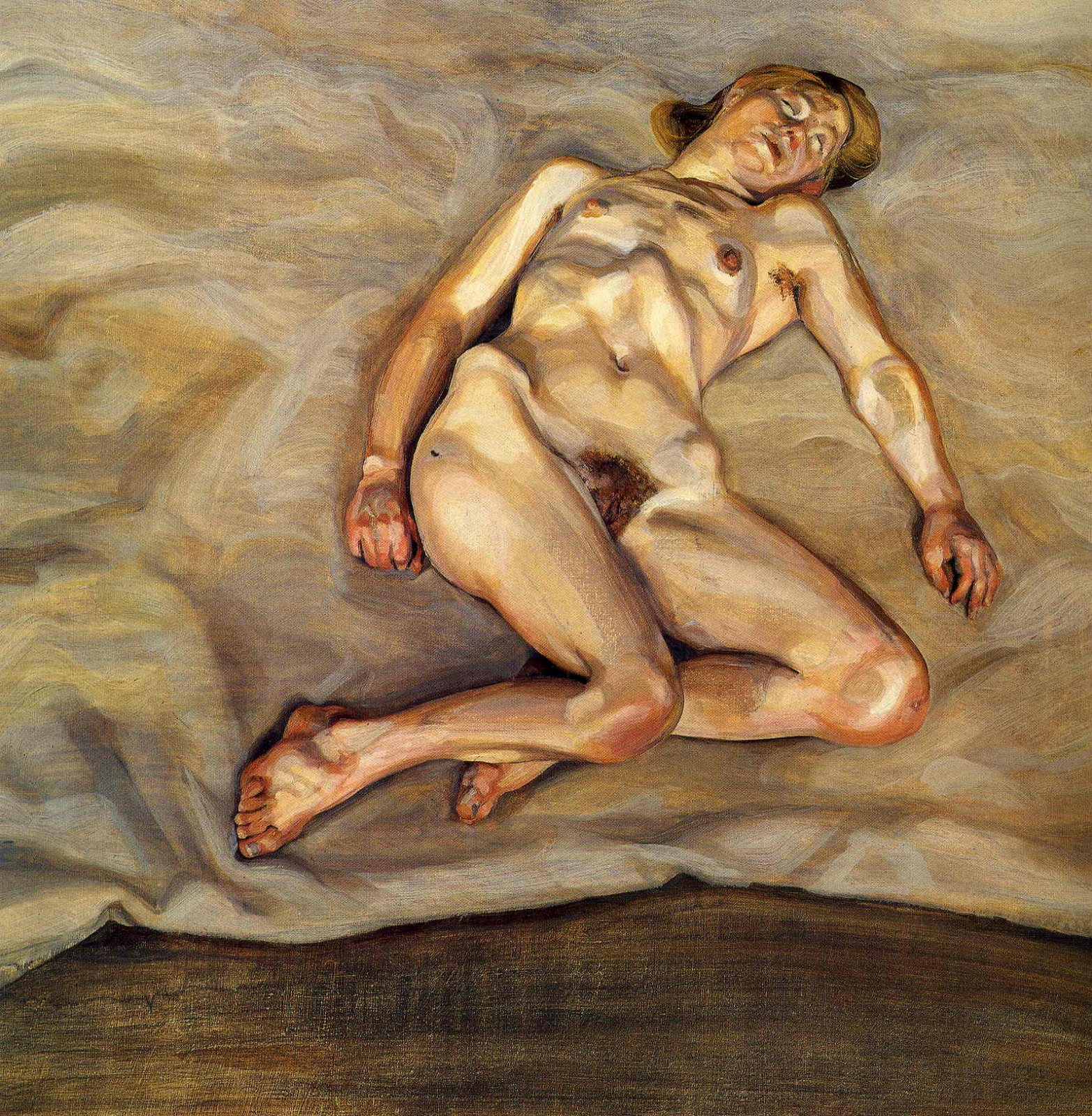 Sleeping naked girl i, 1967, 61×61 cm by Lucien Freud: History, Analysis &  Facts | Arthive